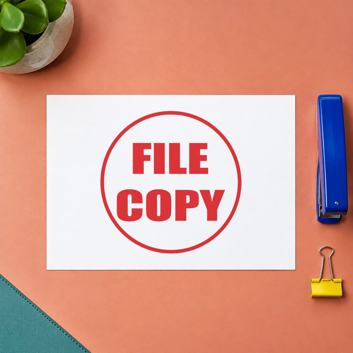 Round File Copy Stamp leaving a clean "File copy" impression
