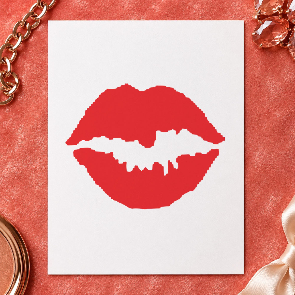 "Kiss" stamp mark in everyday office use, Xstamper 11307