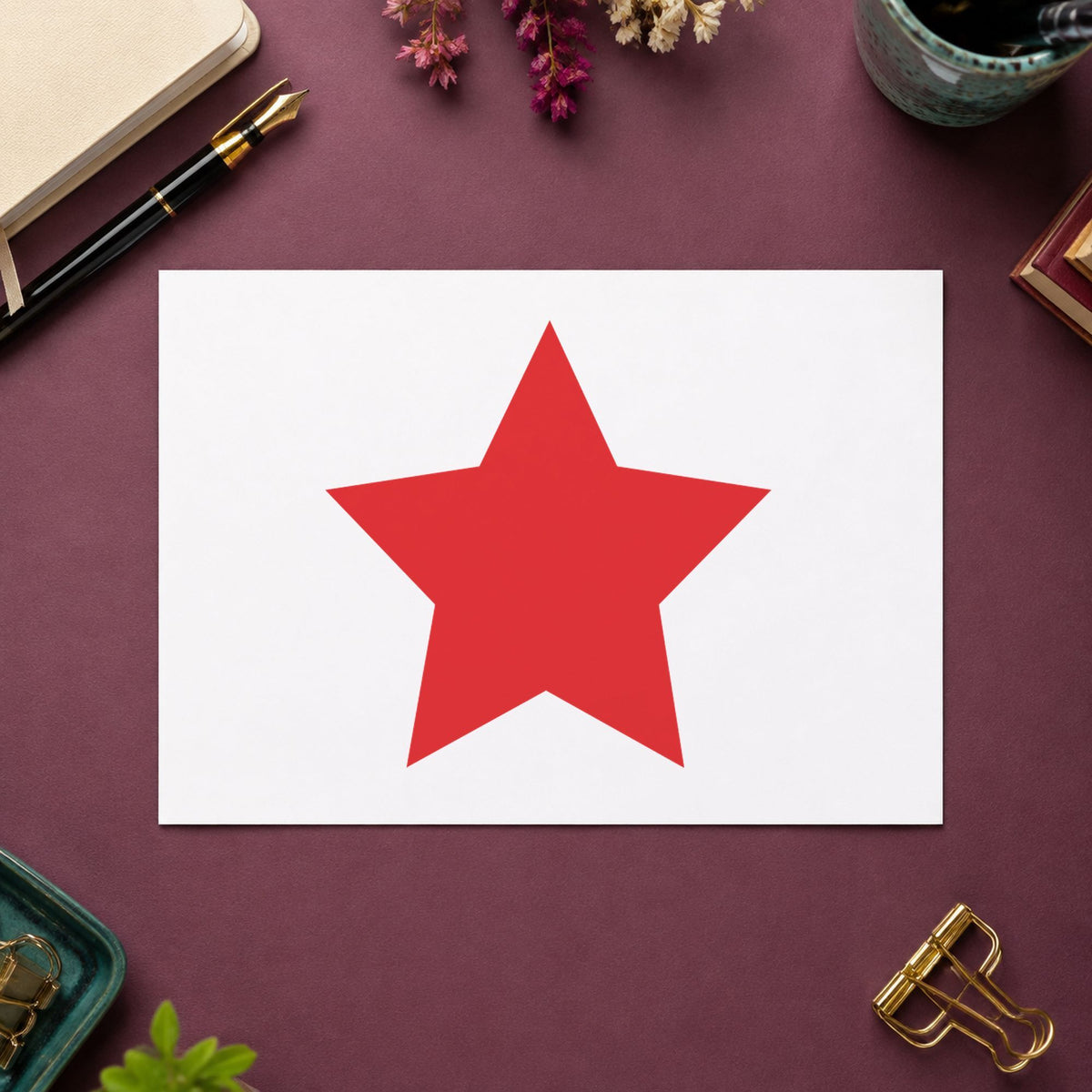 "Star" stamp mark in everyday office use, Xstamper 11309