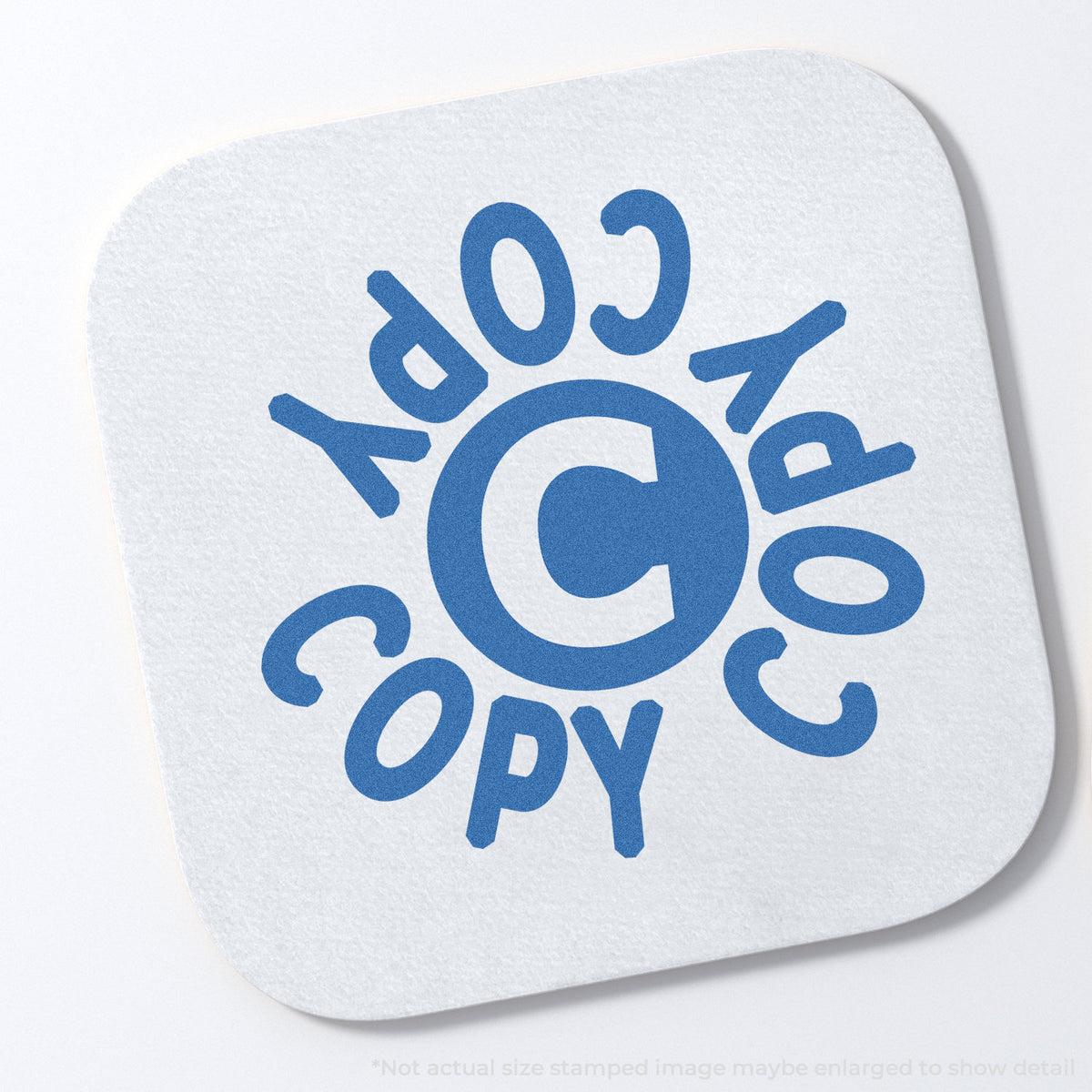 "Copy" stamp impression on light paper stock, Round Blue Copy Document Stamp