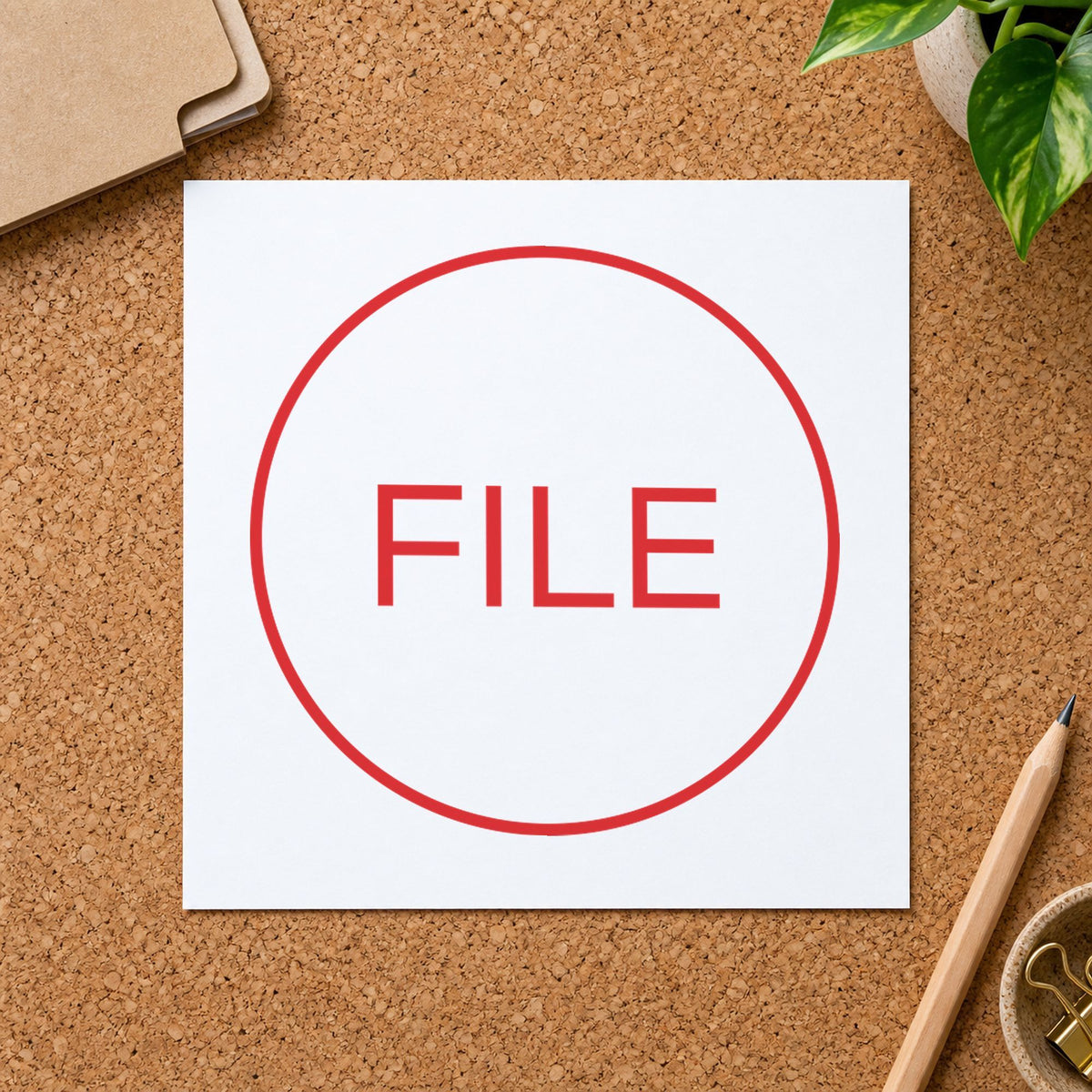 Marking a page "File" with the Round File Document Stamp