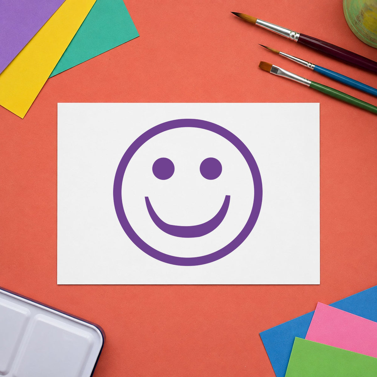 "Smiley face" mark added to paperwork with a pre-inked Xstamper stamp