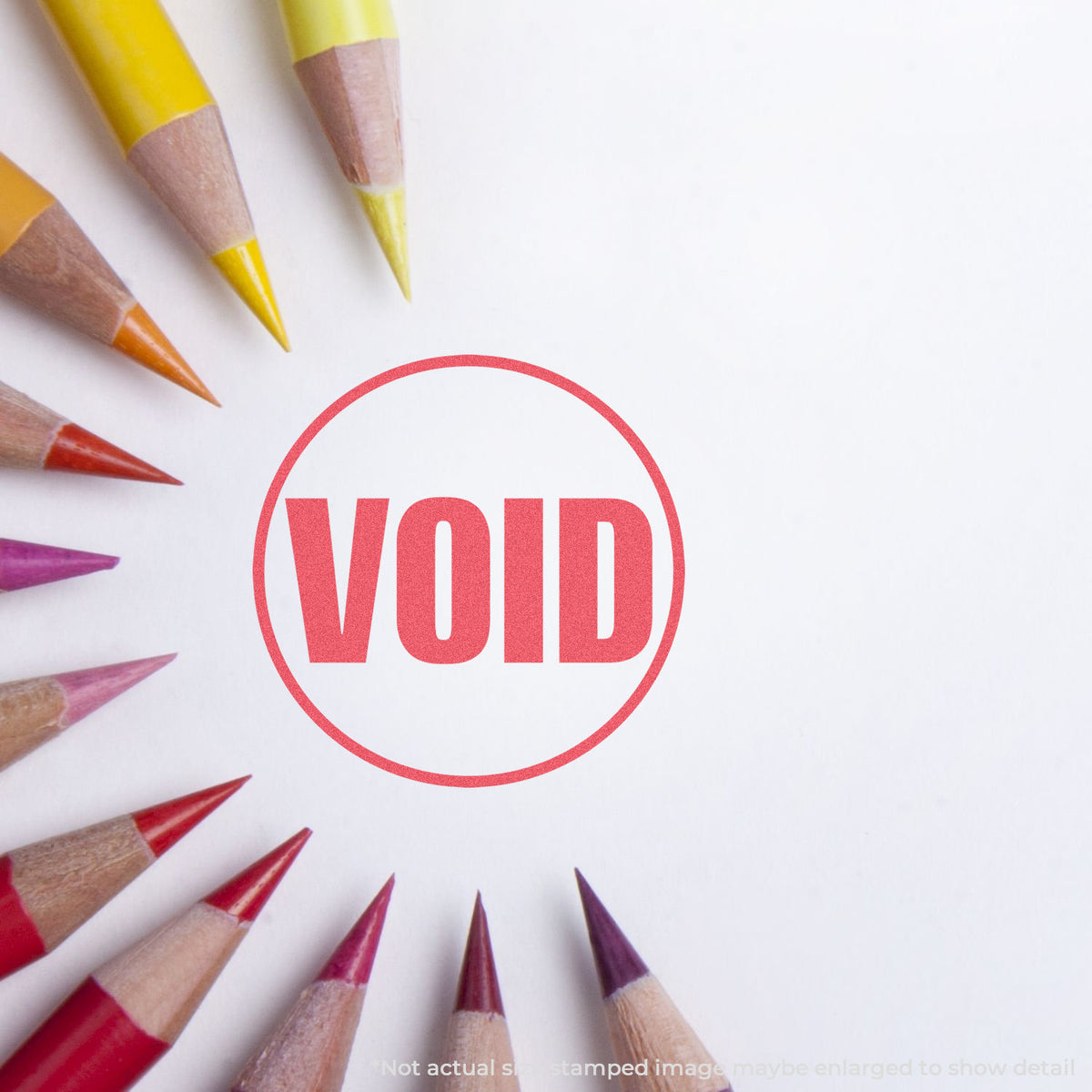 "Void" mark stamped for document handling, Xstamper 11419 stamp