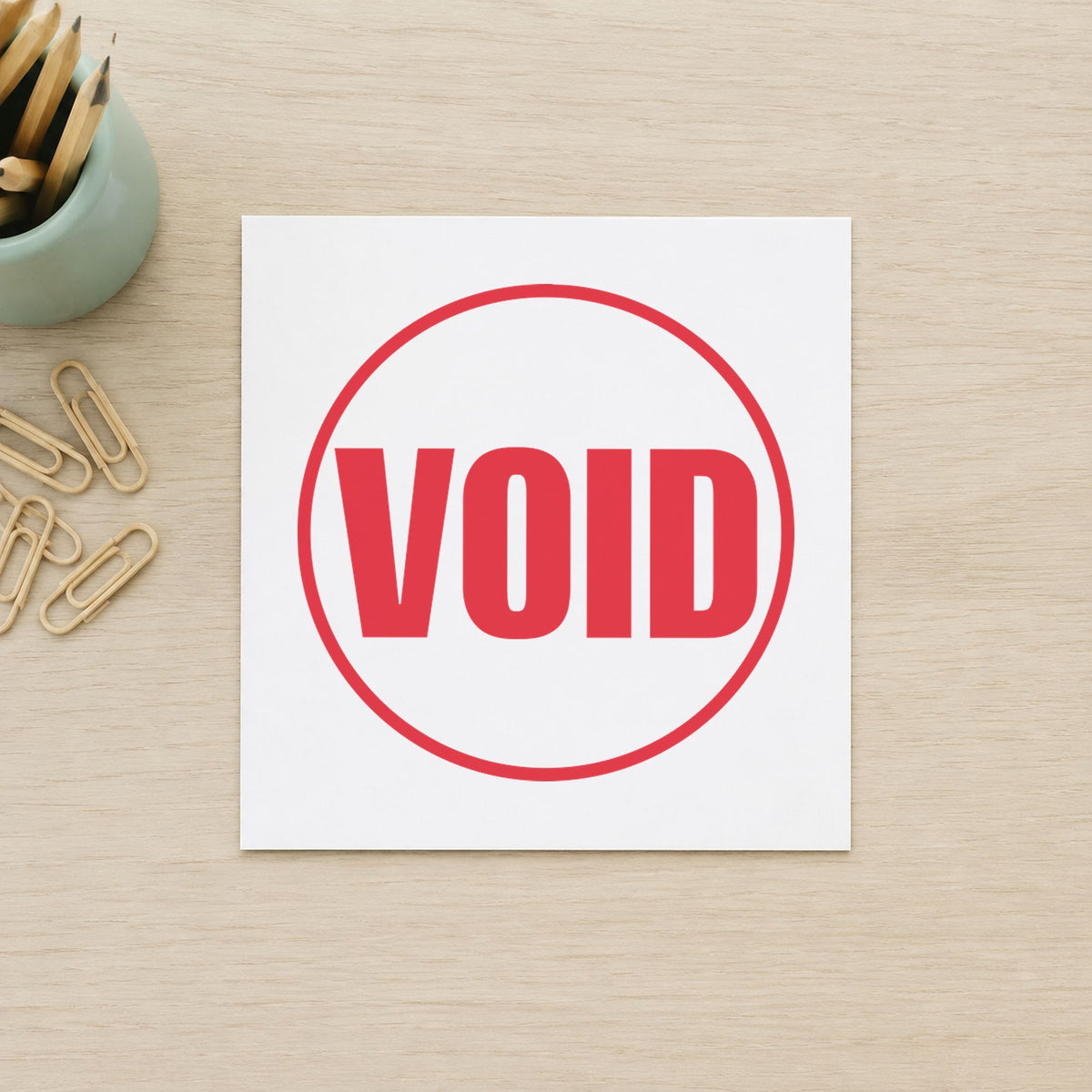 Marking a page "Void" with the Round Void Document Stamp