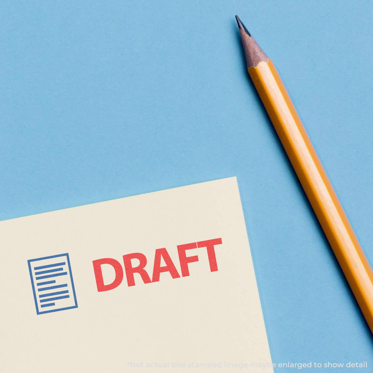 "Draft" mark stamped for document handling, Xstamper 2031 stamp
