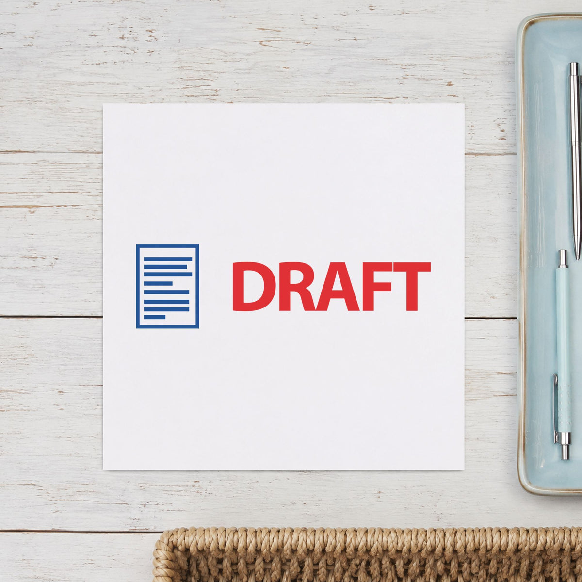 Xstamper Draft Stamp leaving a clean "Draft" impression