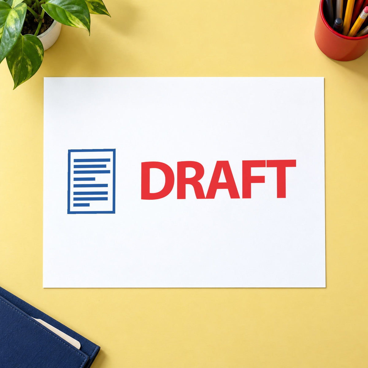 Marking a page "Draft" with the Xstamper Draft Stamp