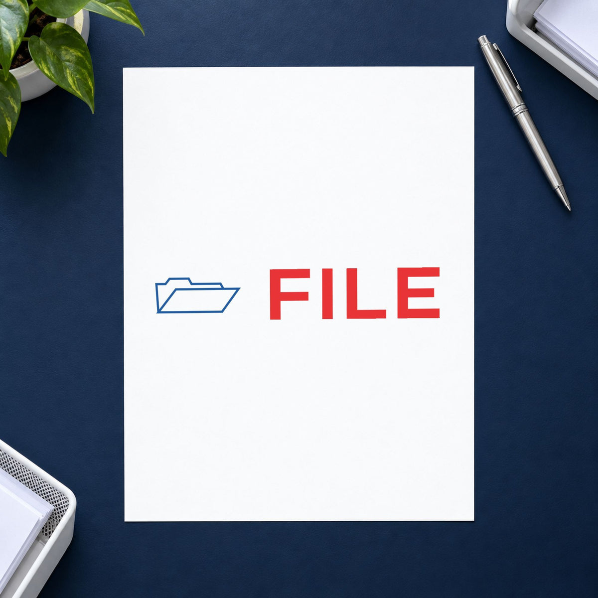 Crisp "File" imprint produced by the File Stamp