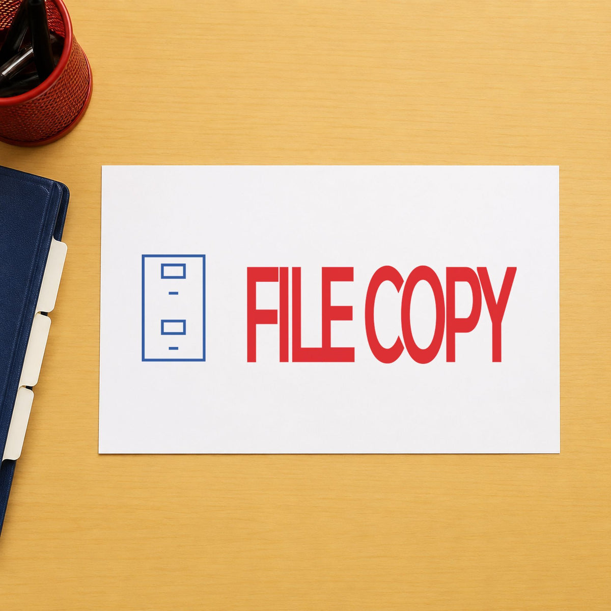 Crisp "File copy" imprint produced by the File Copy Document Stamp