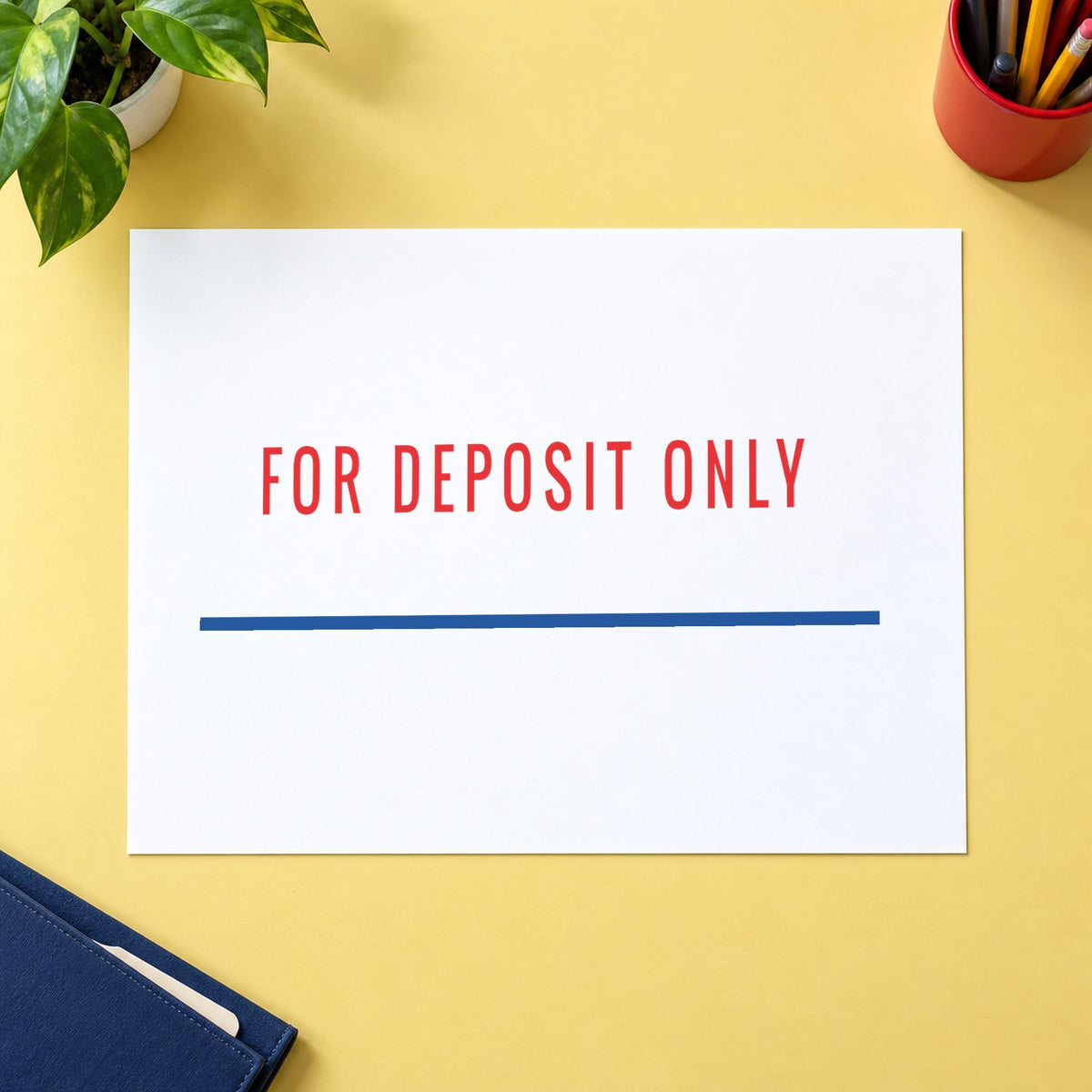 For Deposit Only Stamp For Bank Deposits leaving a clean "For deposit only" impression