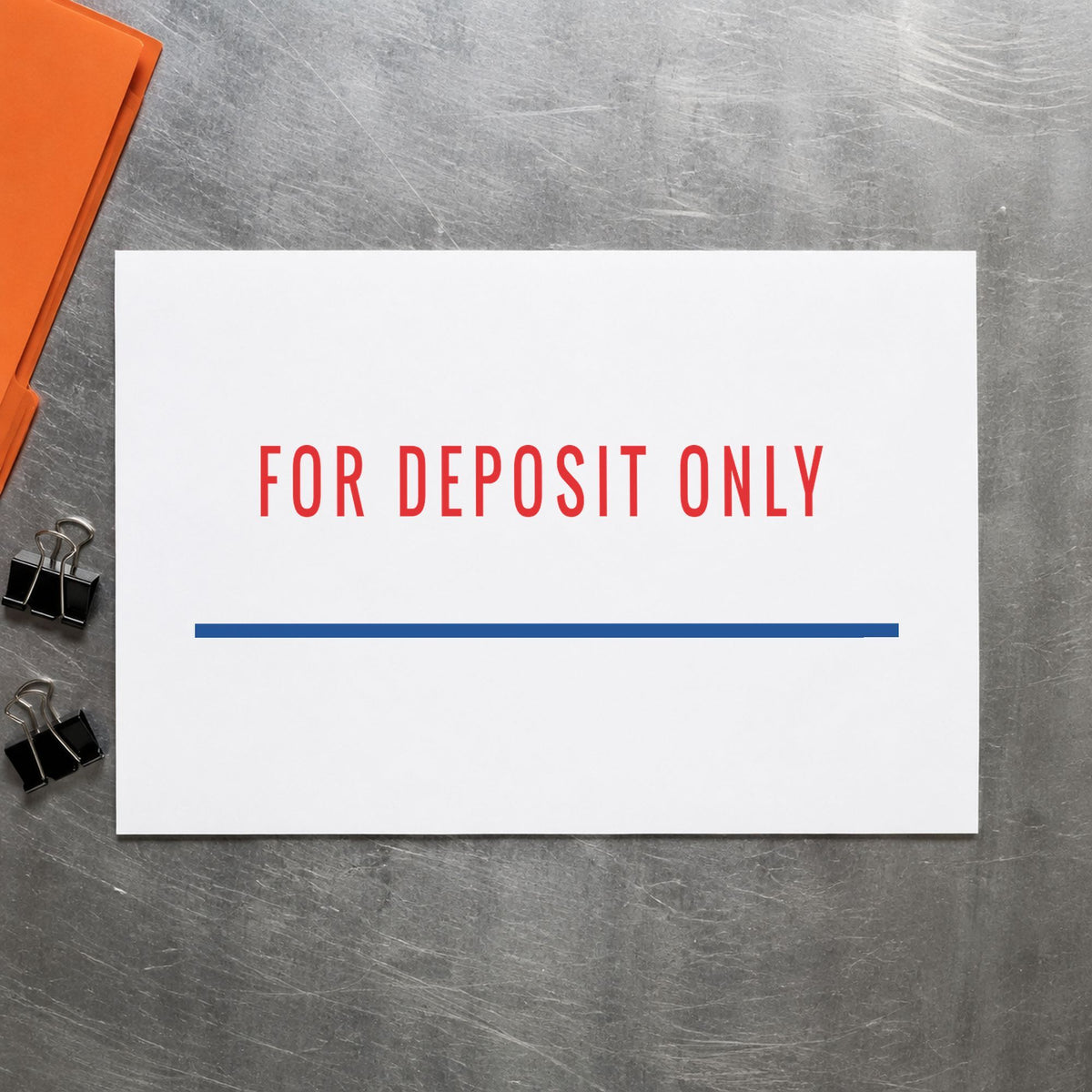 Marking a page "For deposit only" with the For Deposit Only Stamp For Bank Deposits