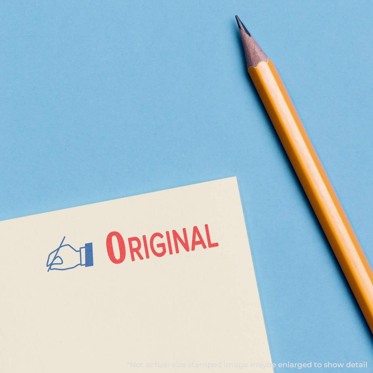 "Original" mark stamped for document handling, Xstamper 2039 stamp