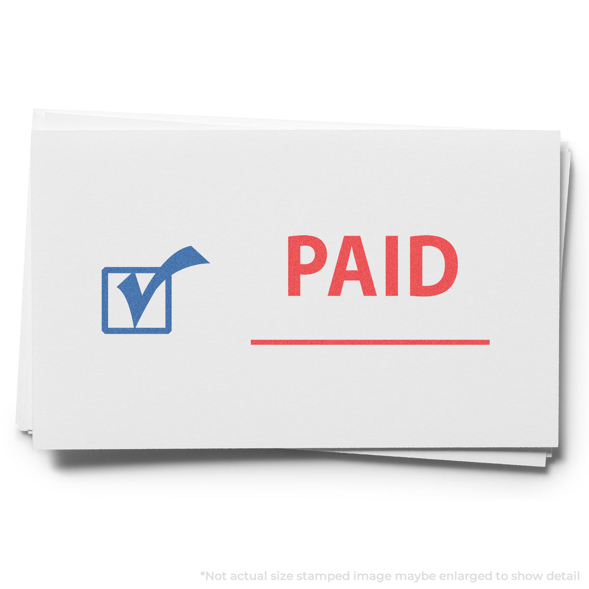 "Paid" imprint used to flag items for handling, Two-Color Paid Stamp