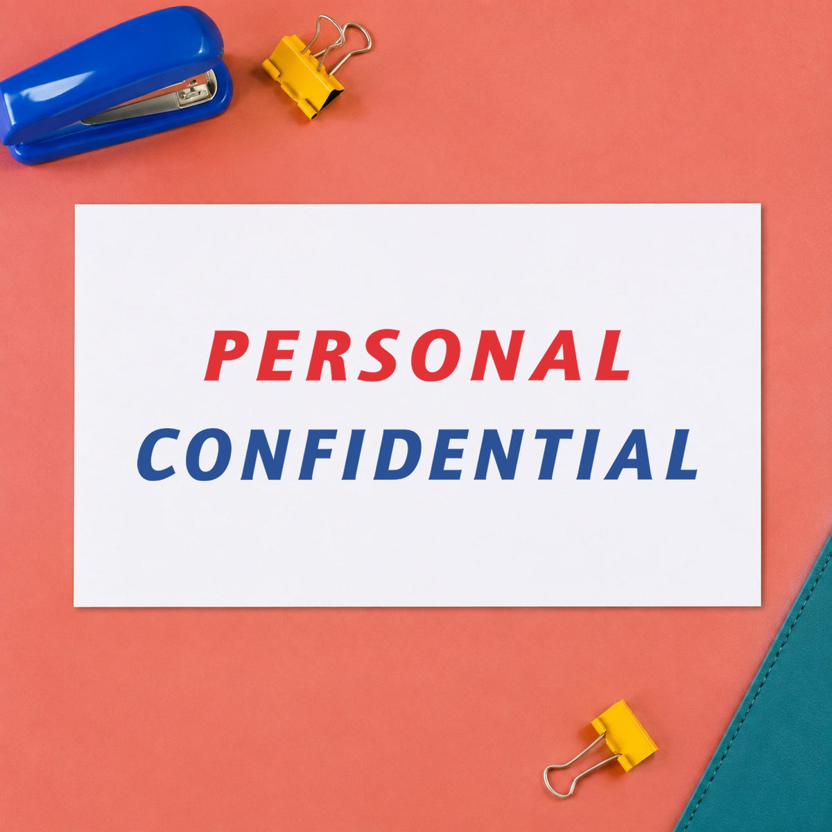 "Personal" imprint stamped on a document with the Xstamper Personal Document Stamp