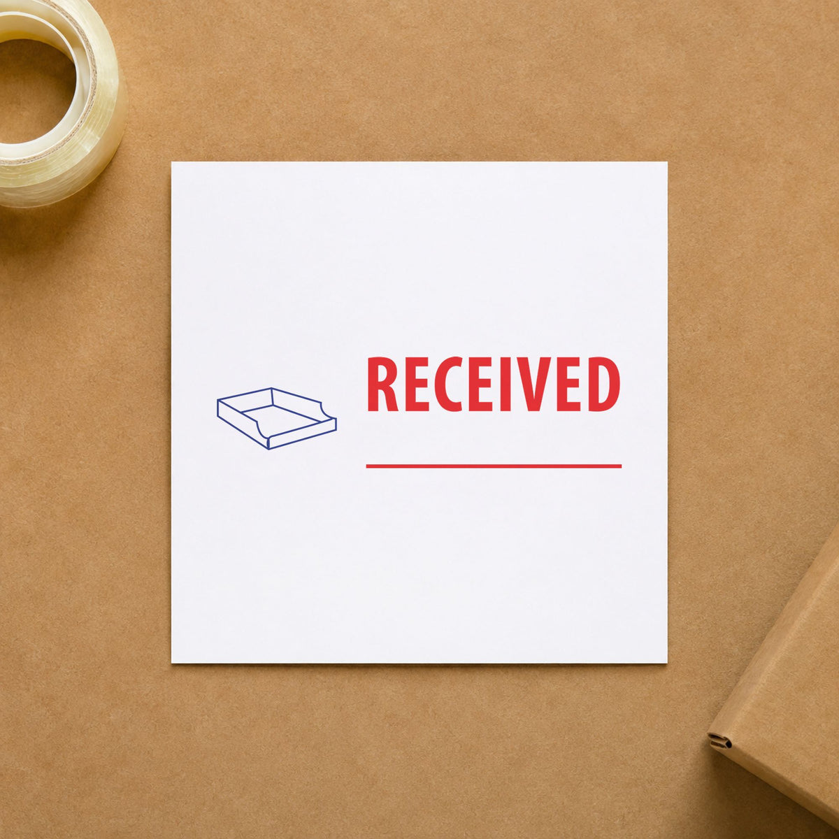 "Received" stamp mark in everyday office use, Xstamper 2030
