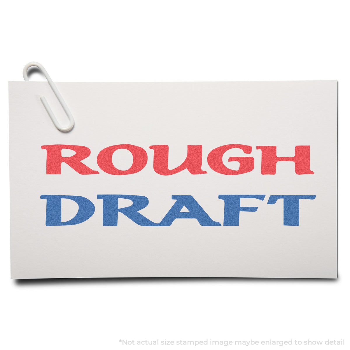 "Rough draft" stamp impression on light paper stock, Two-Color Rough Draft Document Stamp