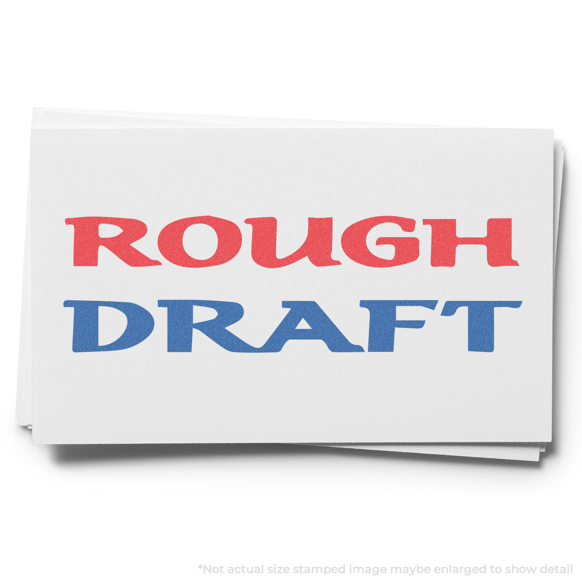 "Rough draft" imprint used to flag items for handling, Two-Color Rough Draft Document Stamp