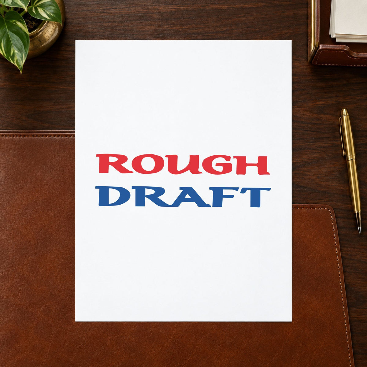"Rough draft" stamp impression made with pre-inked Xstamper 2033