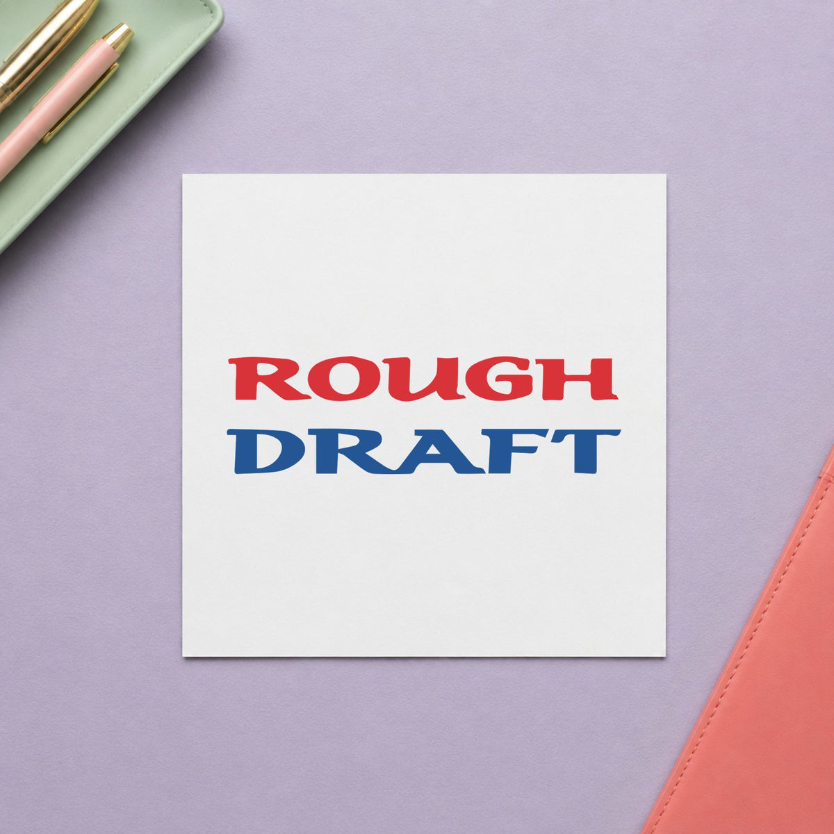 "Rough draft" stamp mark in everyday office use, Xstamper 2033
