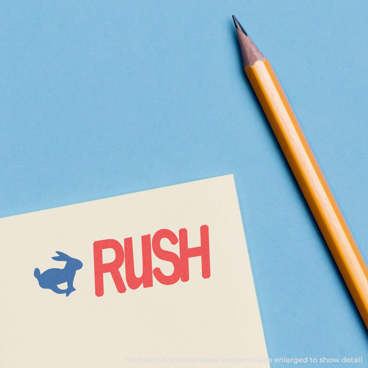 "Rush" mark stamped for document handling, Xstamper 2040 stamp