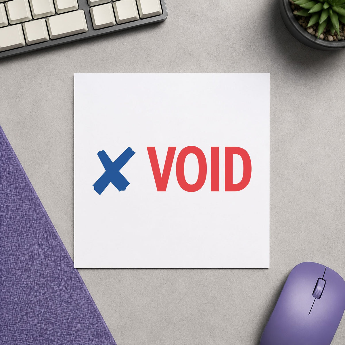Xstamper Void Check Stamp leaving a clean "Void" impression