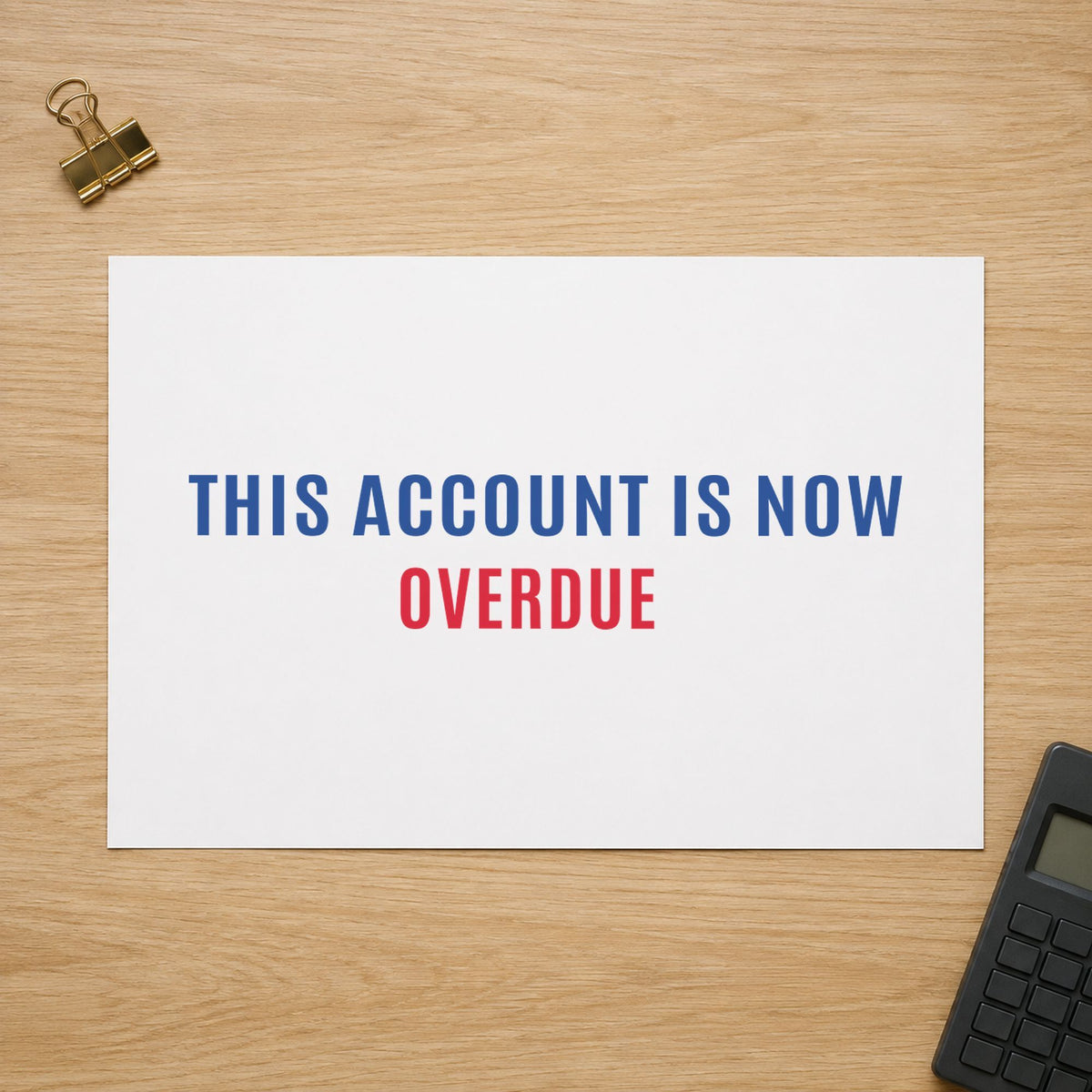 Xstamper This Account Is Now Overdue Billing Stamp leaving a clean "This account is now overdue" impression
