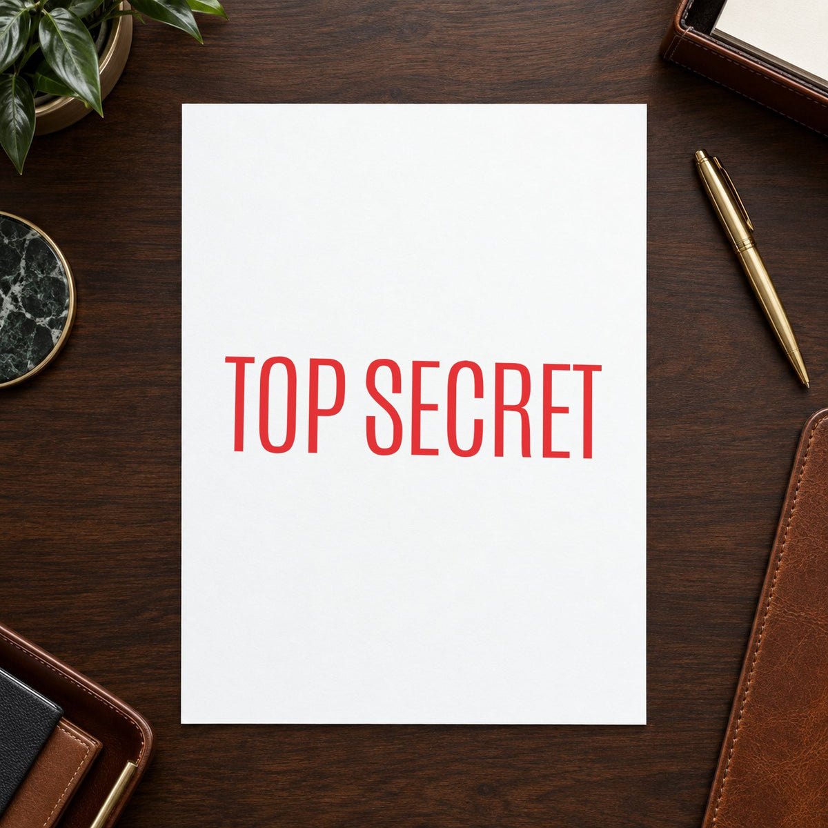 Crisp "Top secret" imprint produced by the Top Secret Document Stamp
