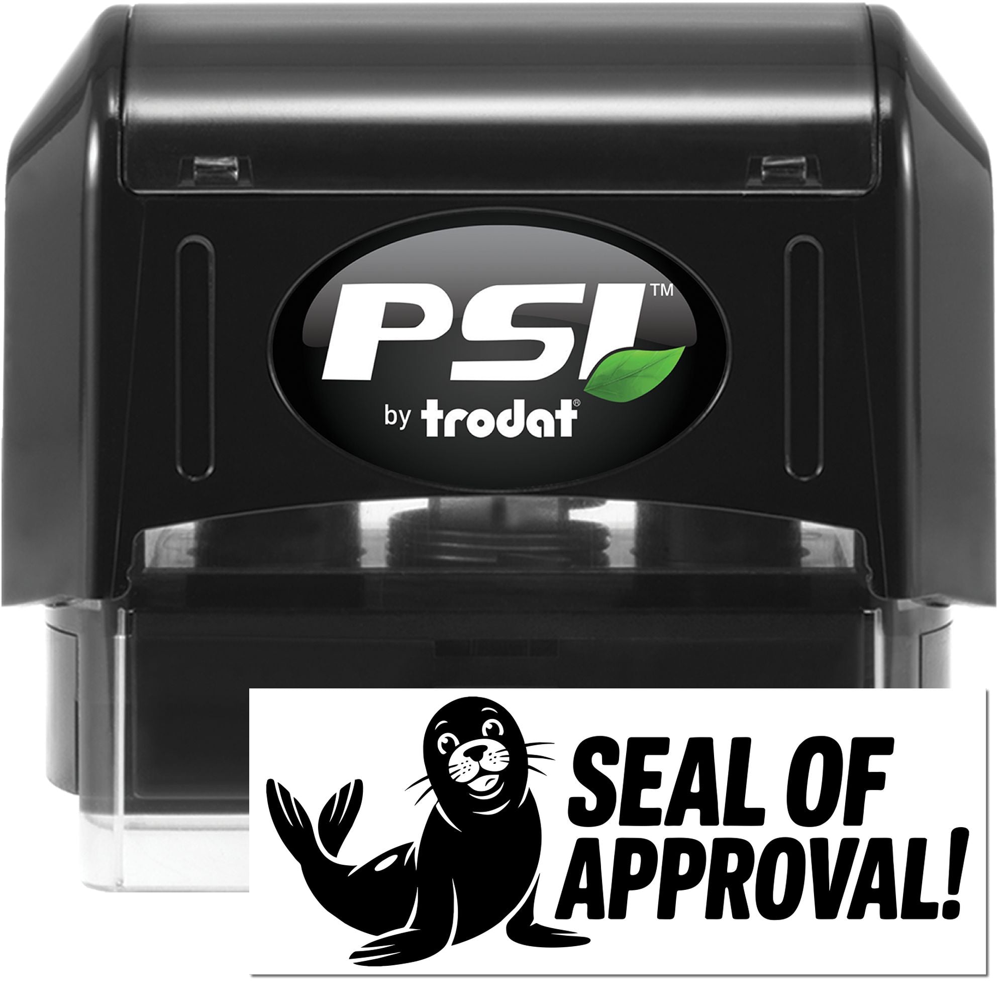 PSI by Trodat self-inking rubber stamp with Seal of Approval imprint for business approval marking