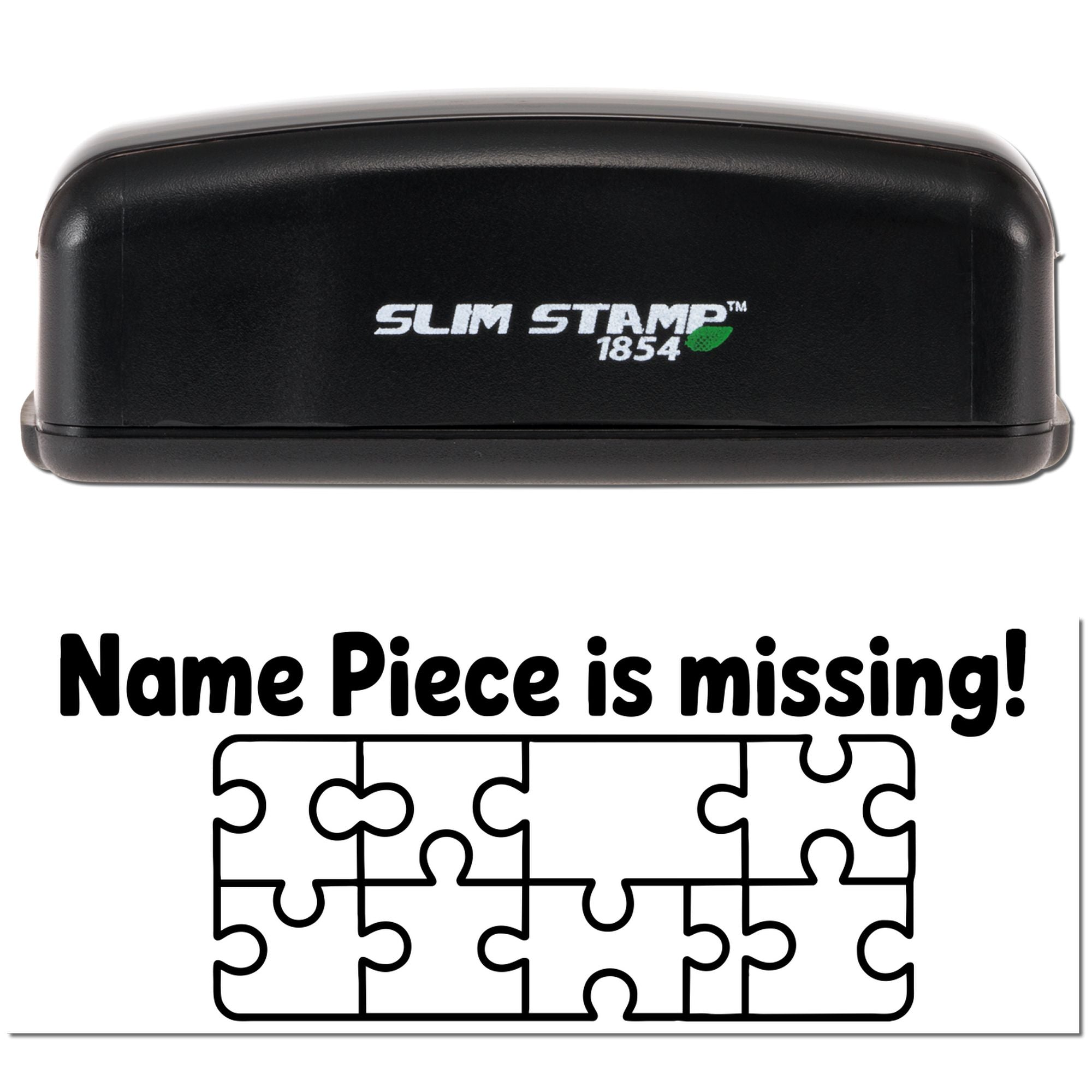 Slim Stamp 1854 rubber stamp with Name Piece is missing! puzzle-piece graphic for replacement parts.