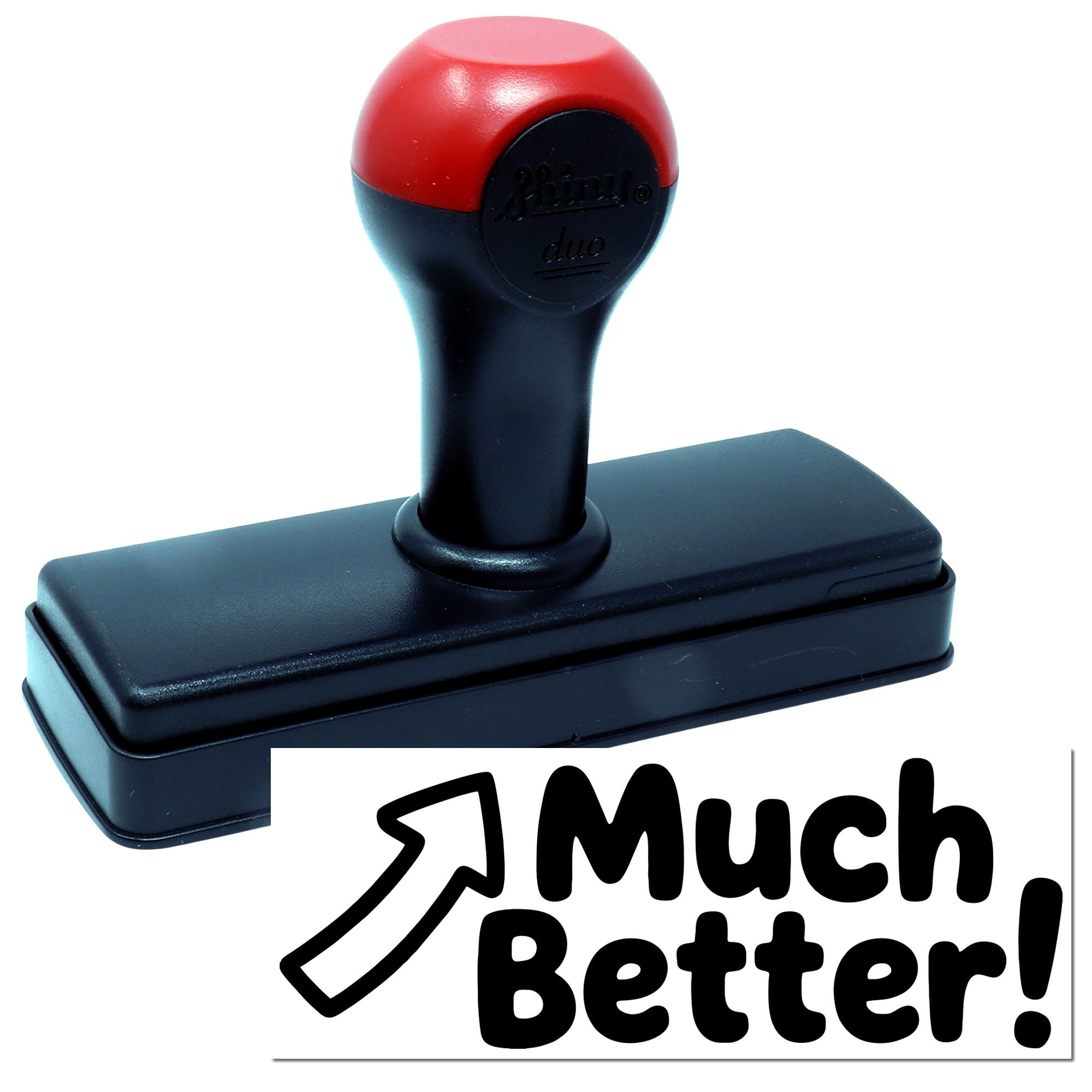 Self-inking rubber stamp with Much Better! message for grading, classroom feedback, and office approval.