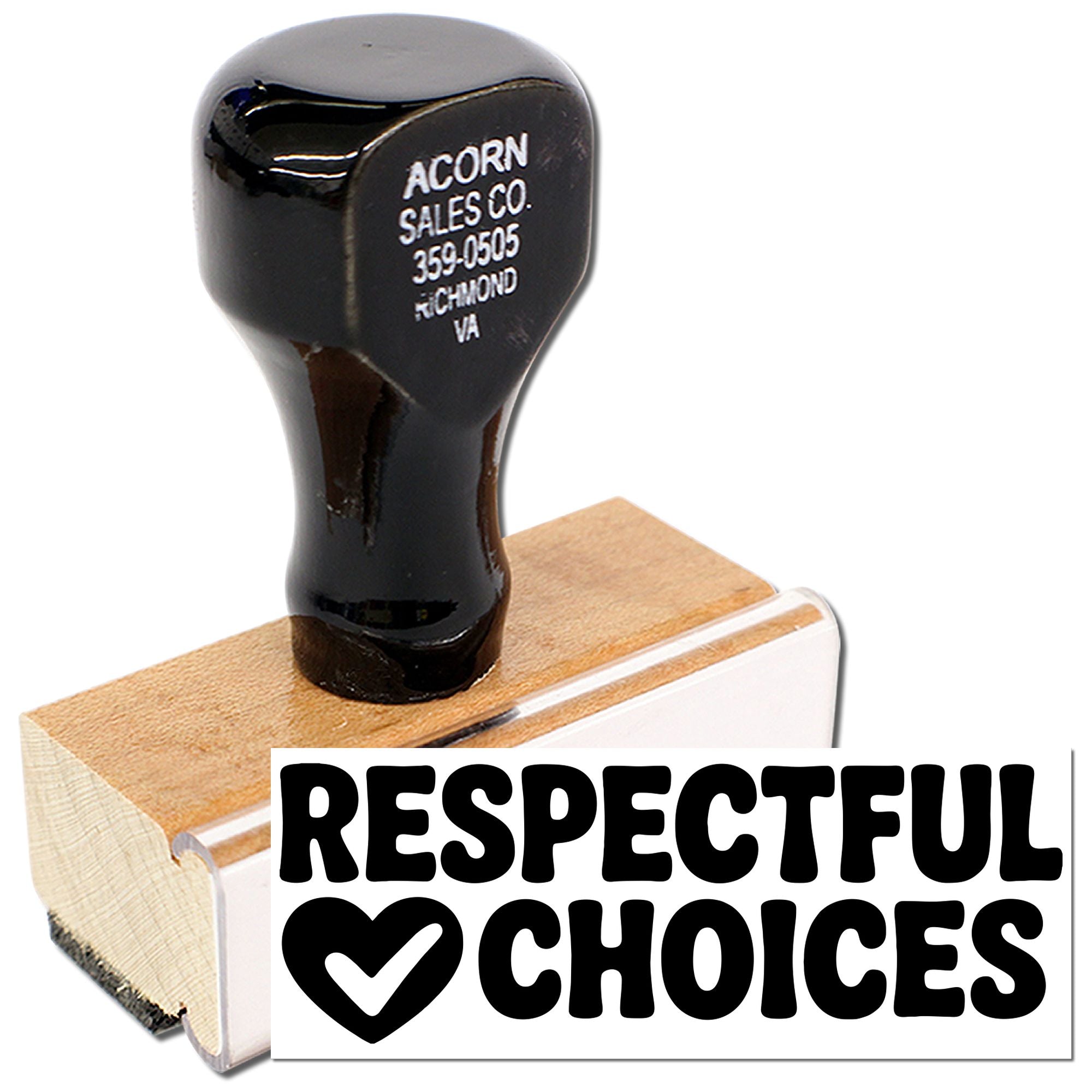 Classroom Feedback Respectful Choices Wood Handle Stamp