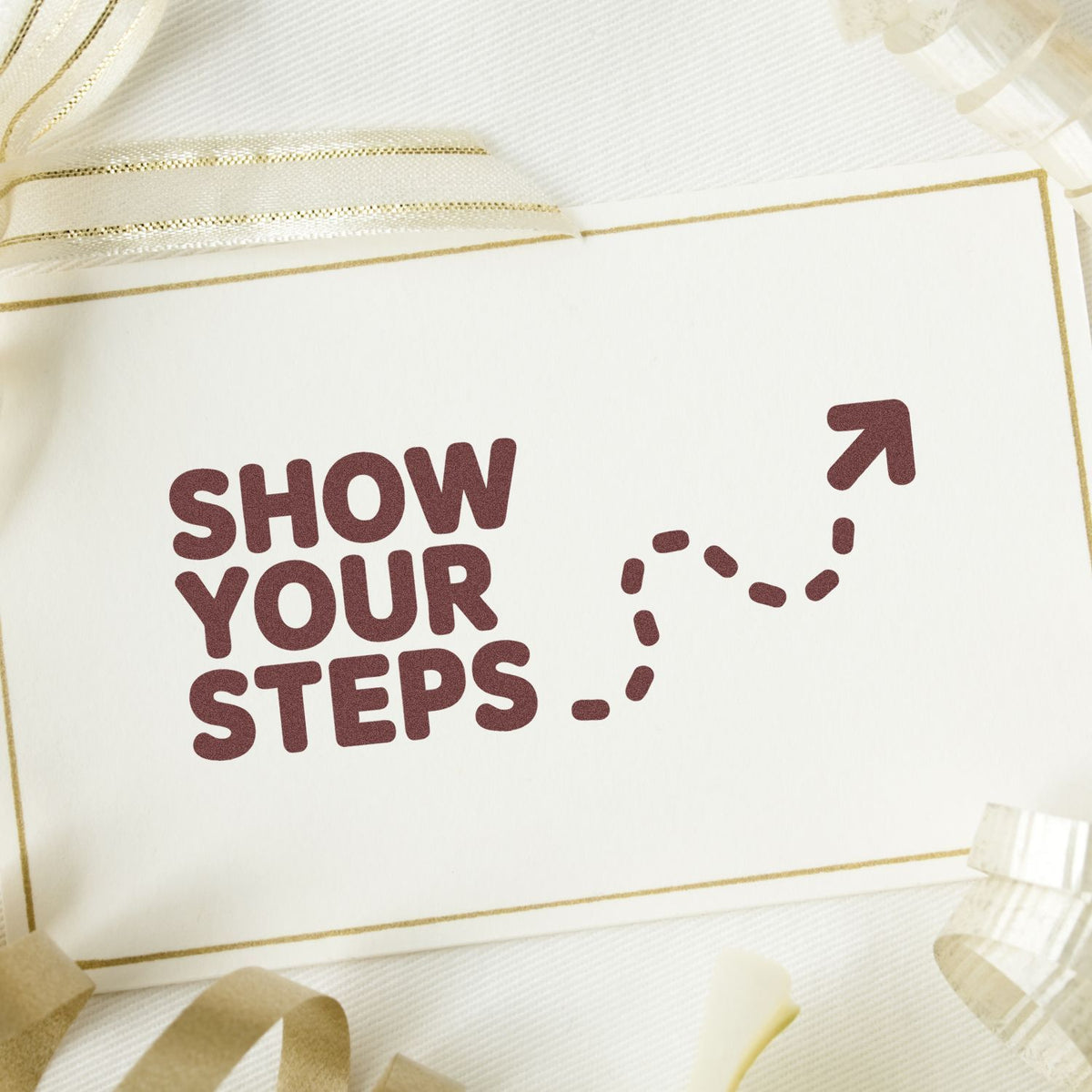Show Your Steps rubber stamp design with arrow path, perfect for planners, journaling, and craft projects.