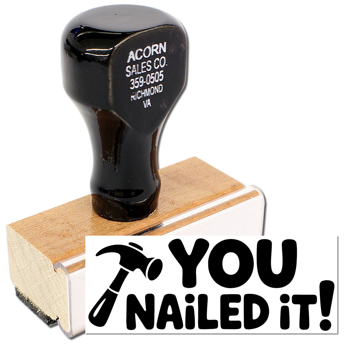 Custom rubber stamp reading You Nailed It! for office approval, teacher feedback, and congratulatory messages.