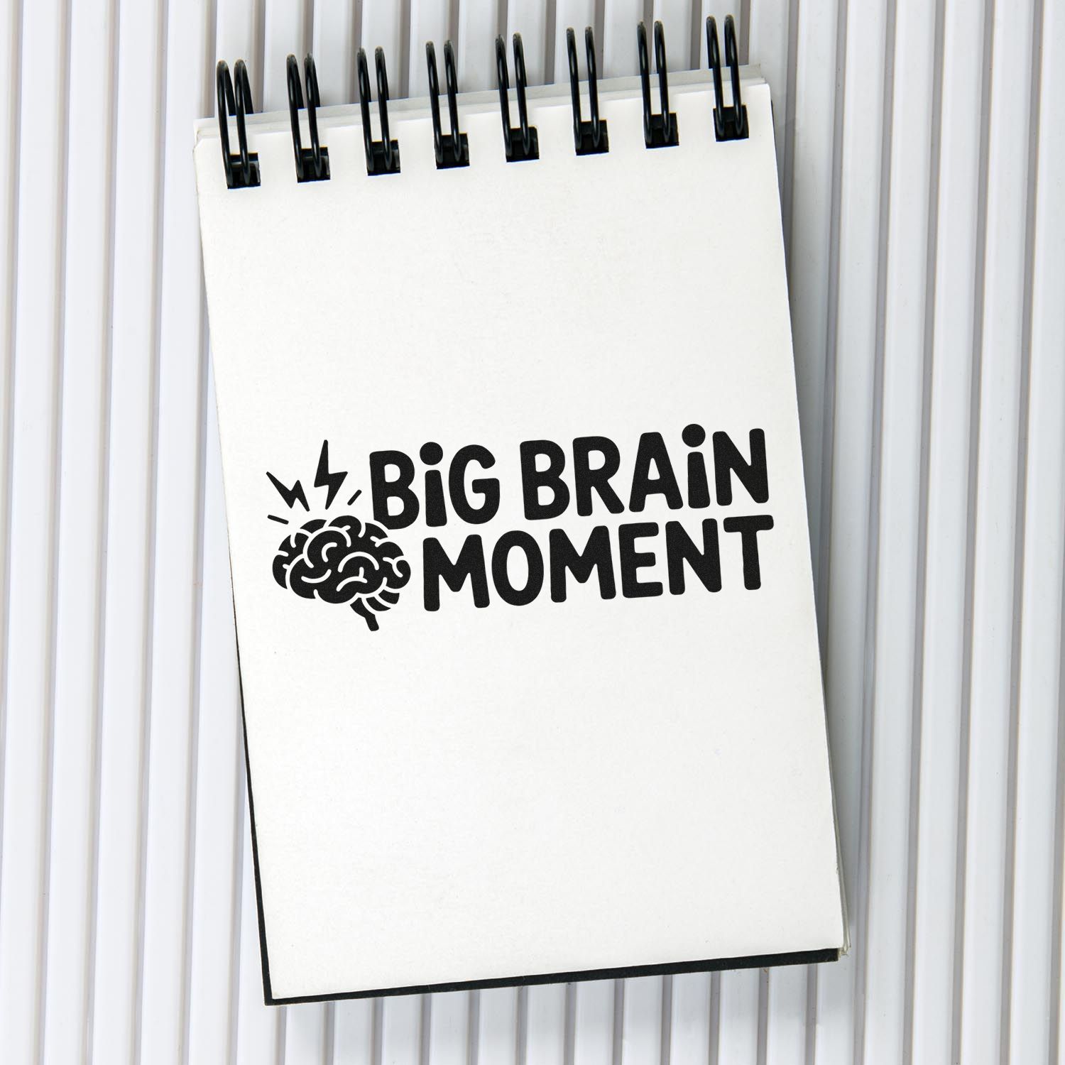 Big Brain Moment rubber stamp design with brain icon, ideal for creative office notes, planners, and teacher stamping.