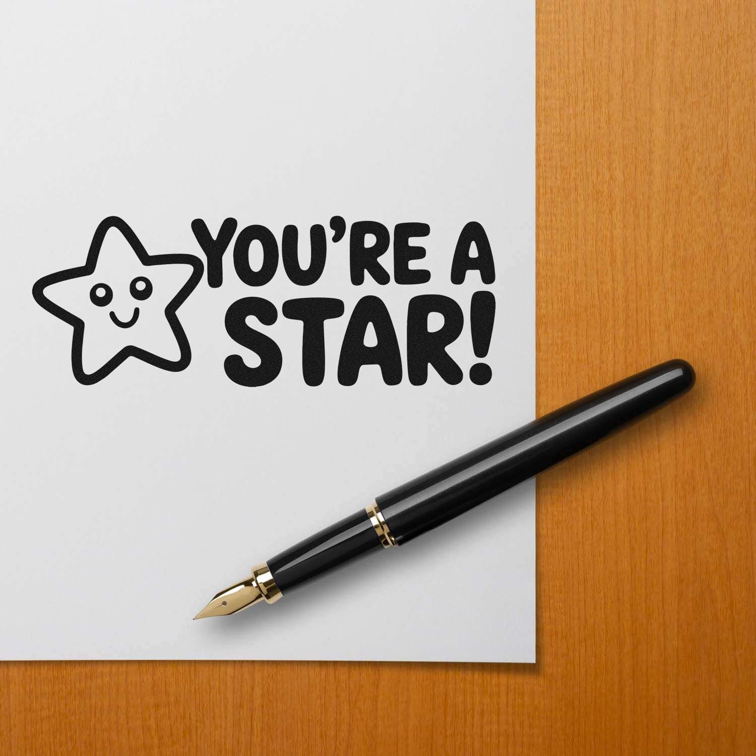 Youre a Star rubber stamp design for classroom rewards, encouragement cards, and positive office or craft use.