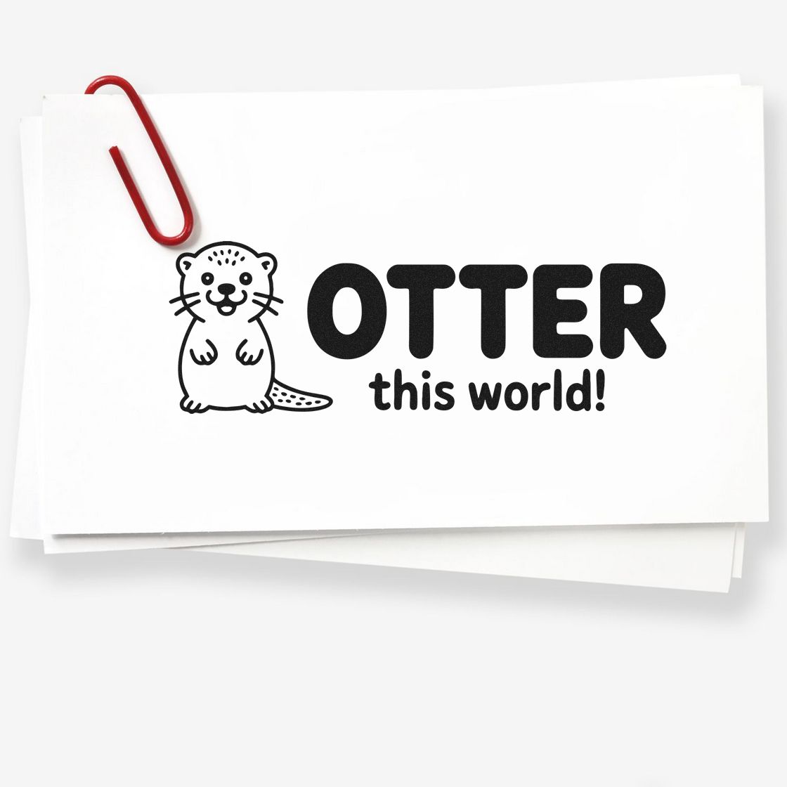 Otter this world! otter-themed rubber stamp design with cute animal illustration for fun crafting and stationery projects.
