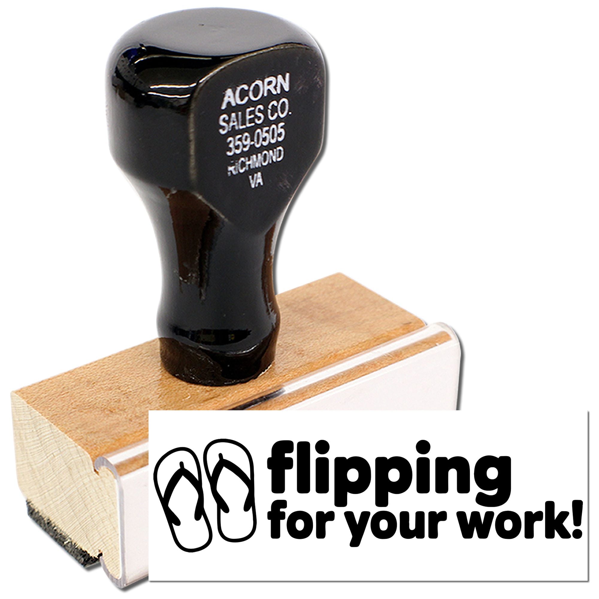 Custom rubber stamp with flipping for your work! slogan for real estate branding, home renovation, or promotional use.