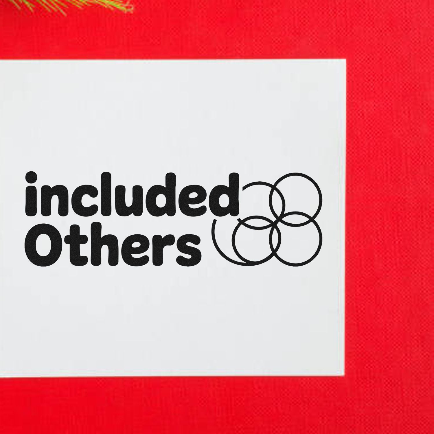 Included Others rubber stamp design with overlapping circles on a white square background.
