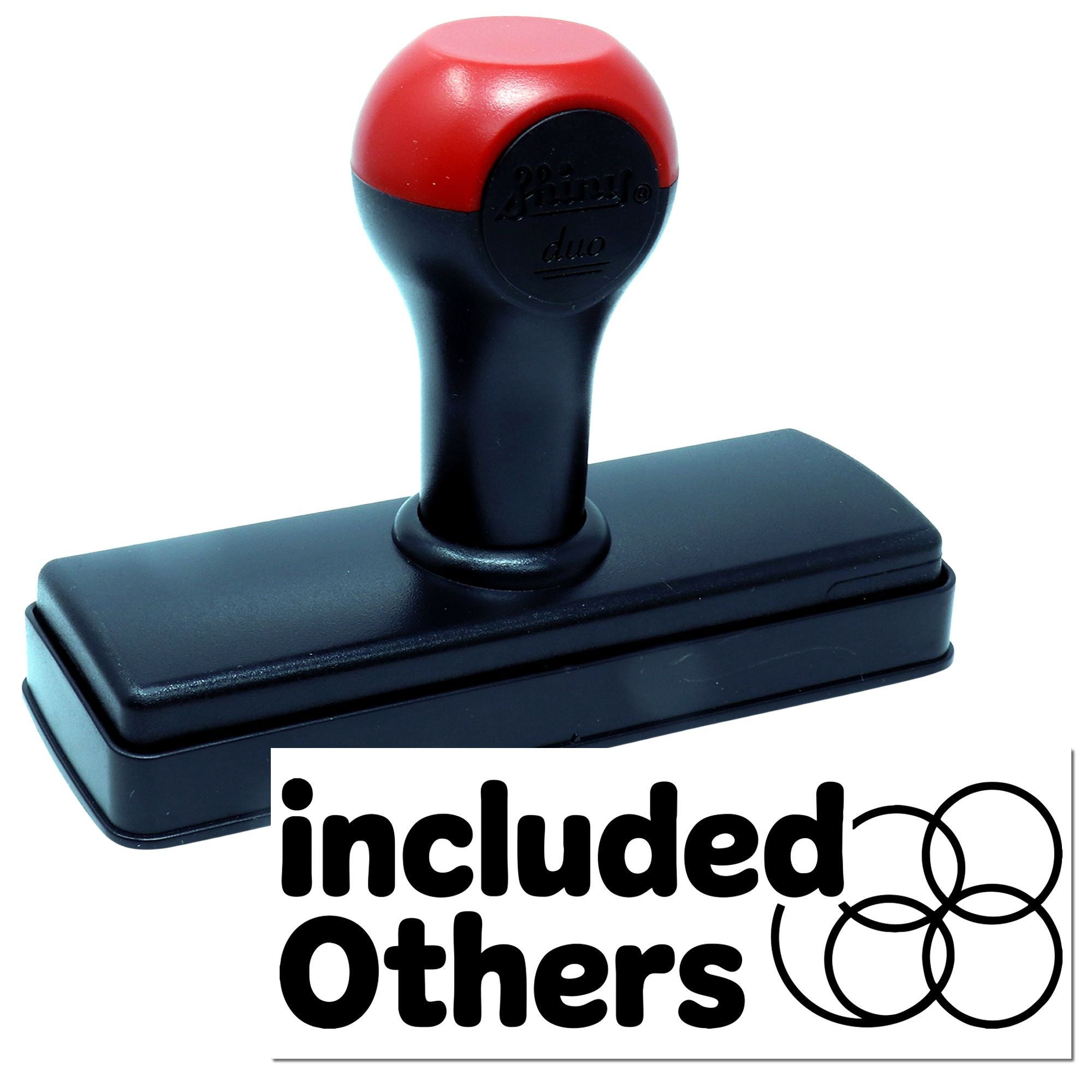 Self-inking rubber stamp with Included Others design for custom business branding and office use