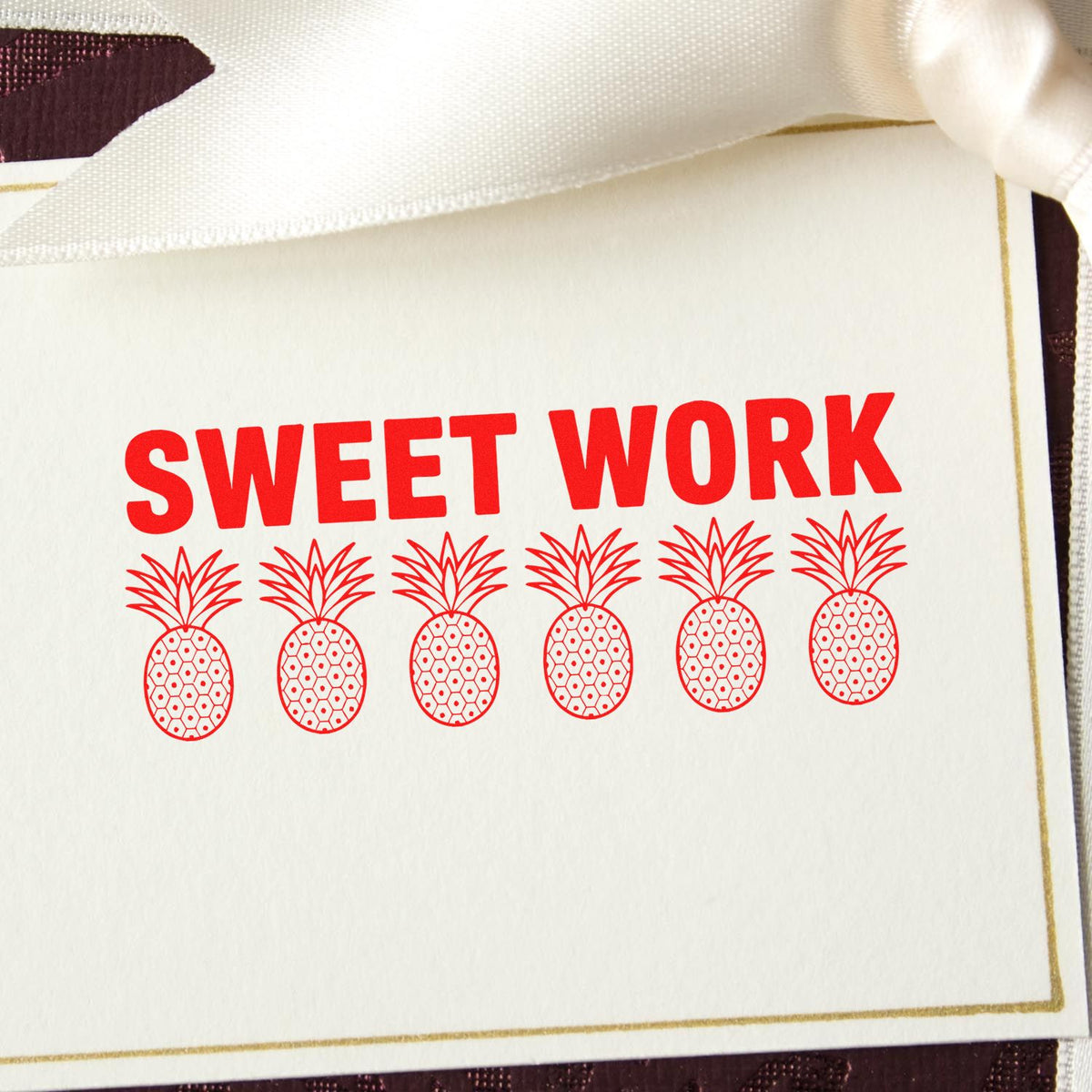 Sweet Work pineapple rubber stamp design for handmade thank-you cards and stationery