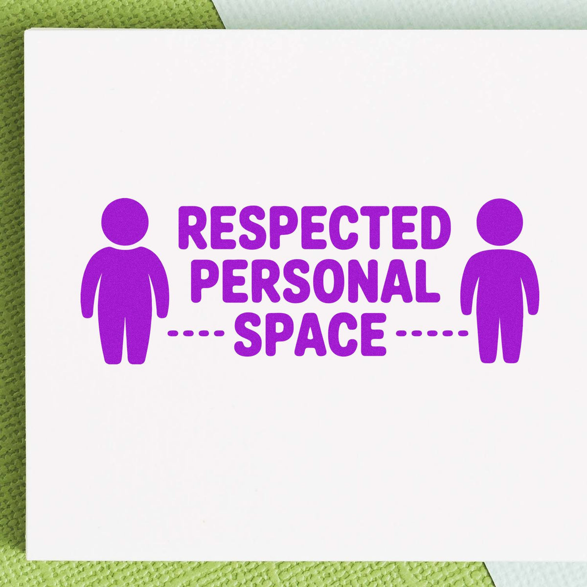 Respected Personal Space rubber stamp design with two figures, perfect for office, classroom, or boundary reminder use.