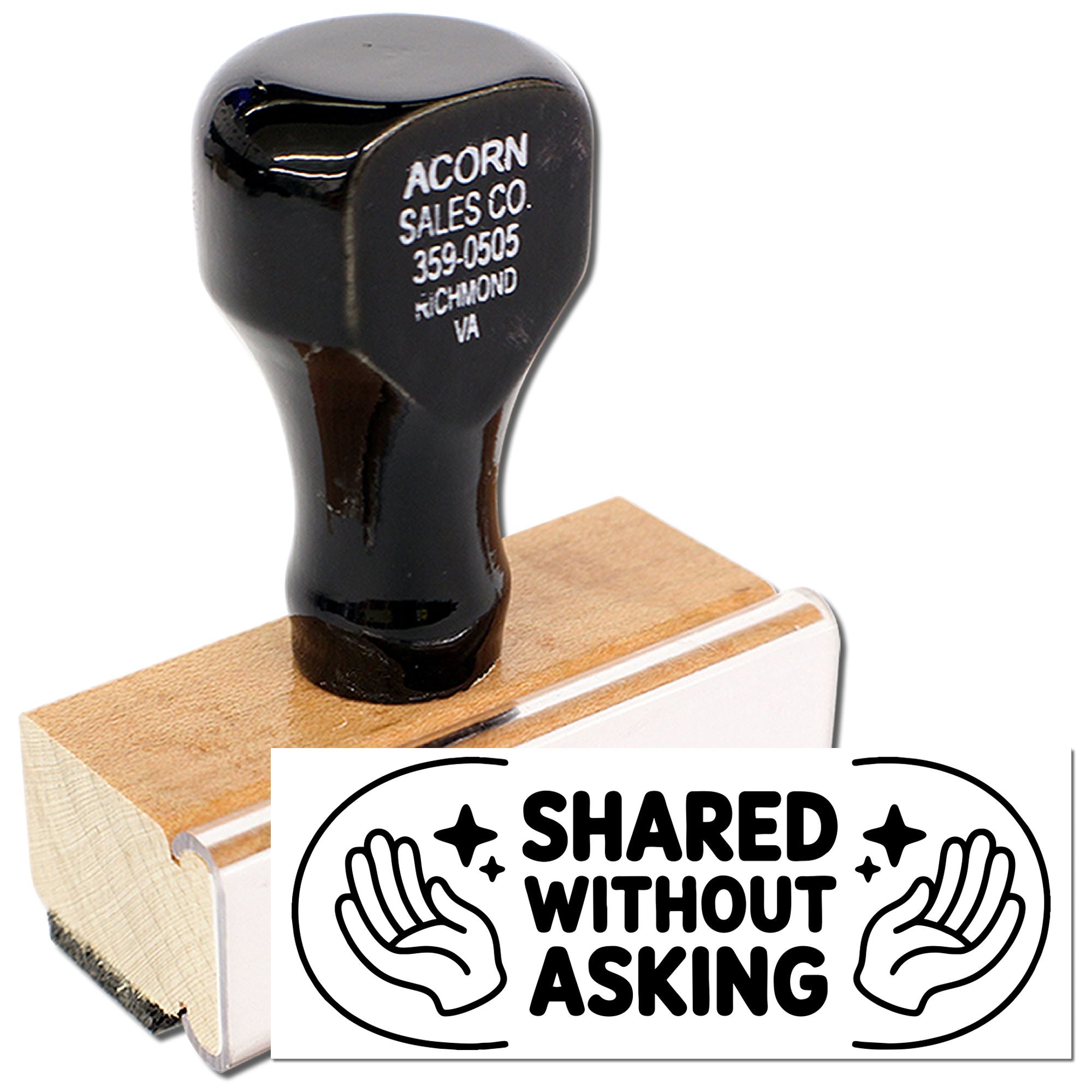 Elementary Teacher Shared Without Asking Wood Handle Stamp