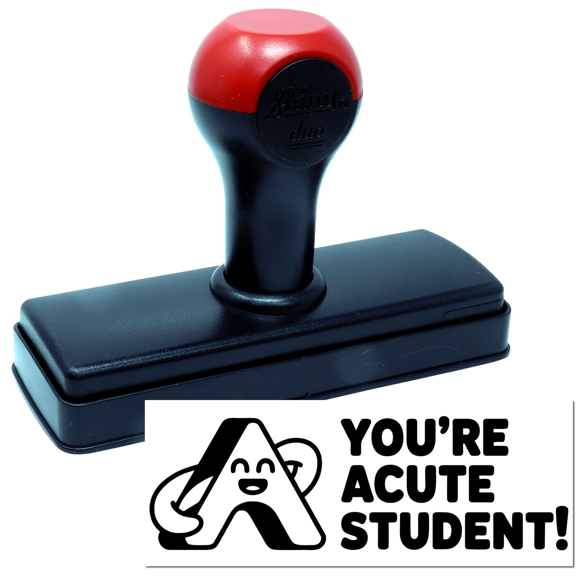 Custom self-inking rubber stamp with Youre a Cute Student! teacher reward design and imprint preview