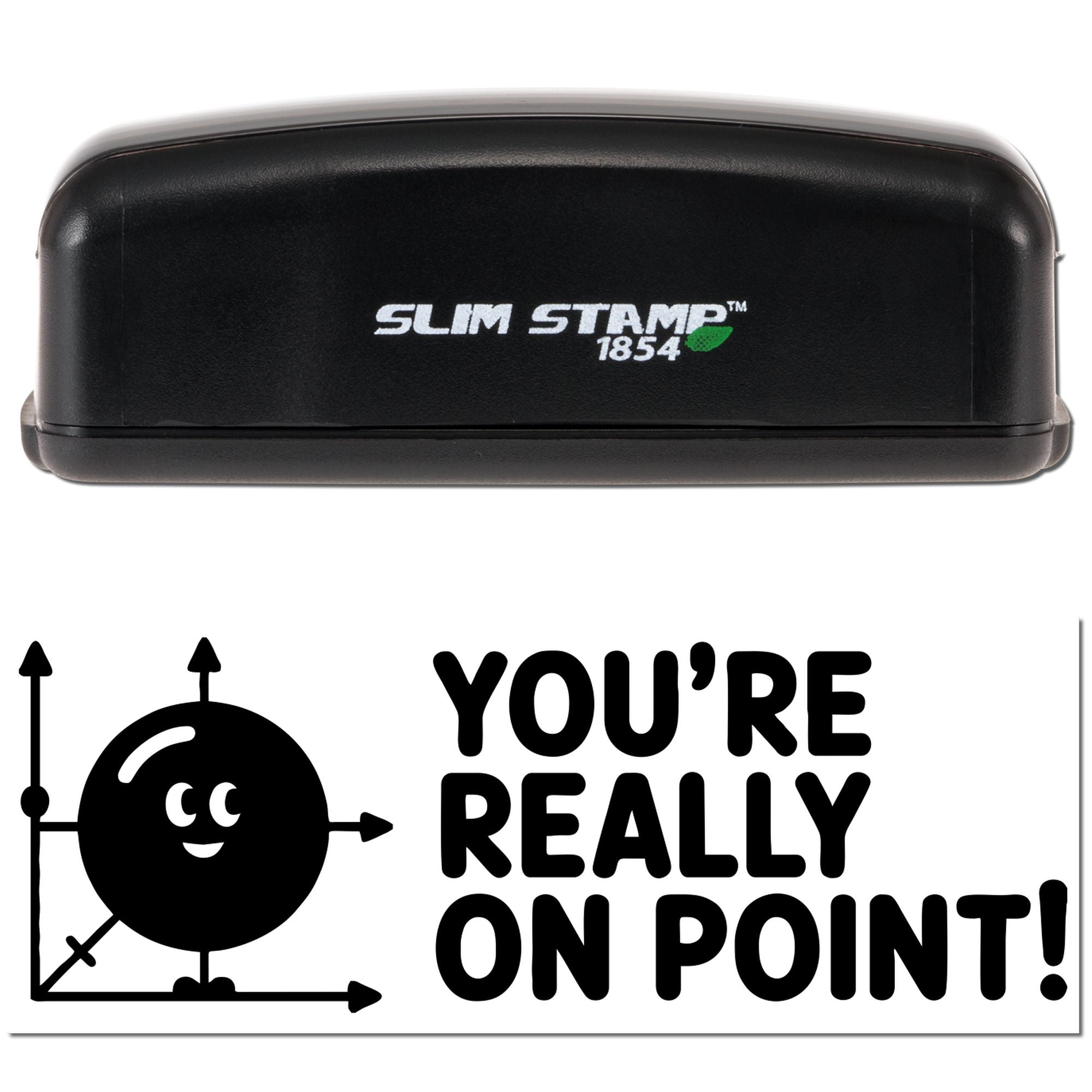 Custom self-inking rubber stamp with Youre Really on Point! golf-themed design.