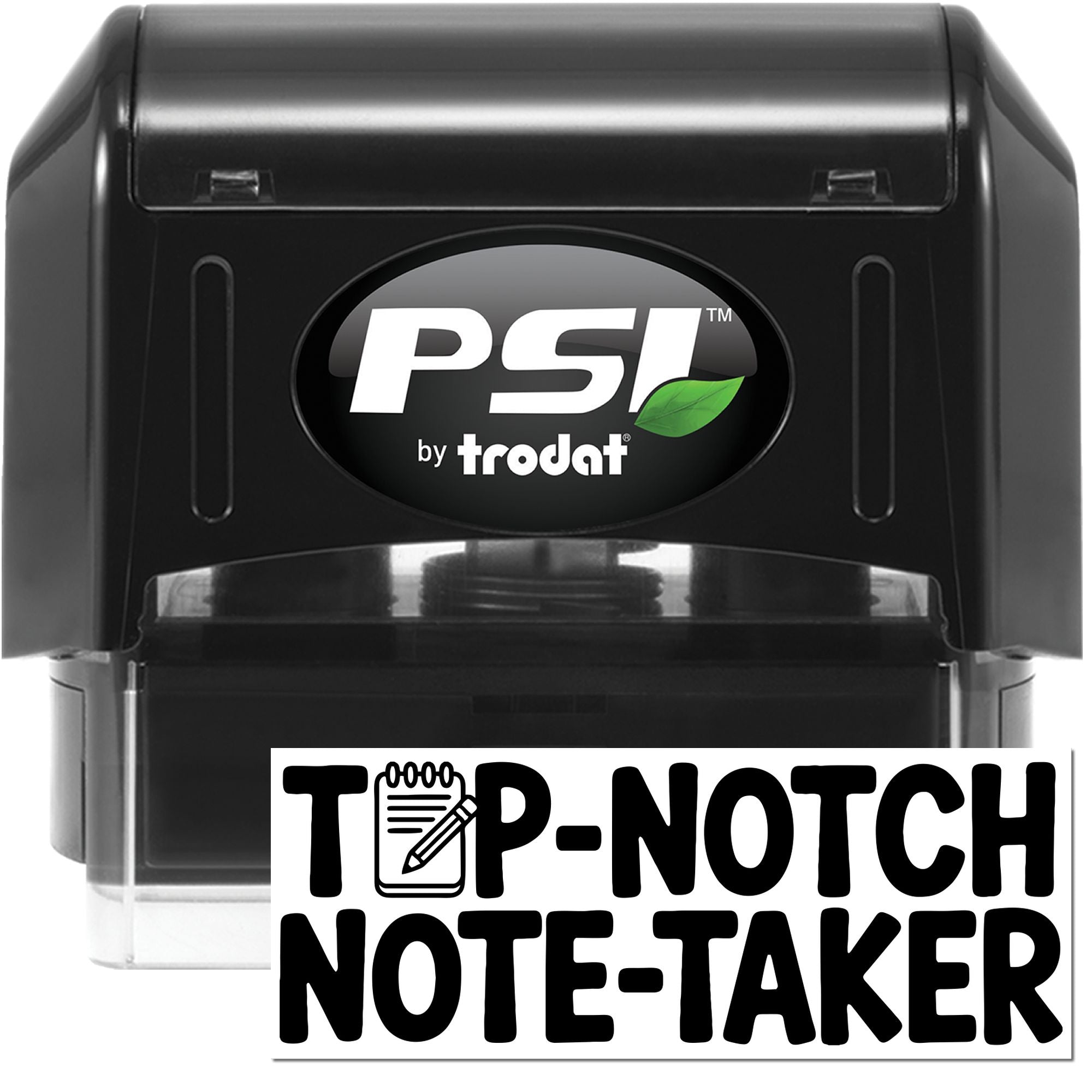 PSI by Trodat self-inking rubber stamp with Top-Notch Note-Taker design for office or classroom notes