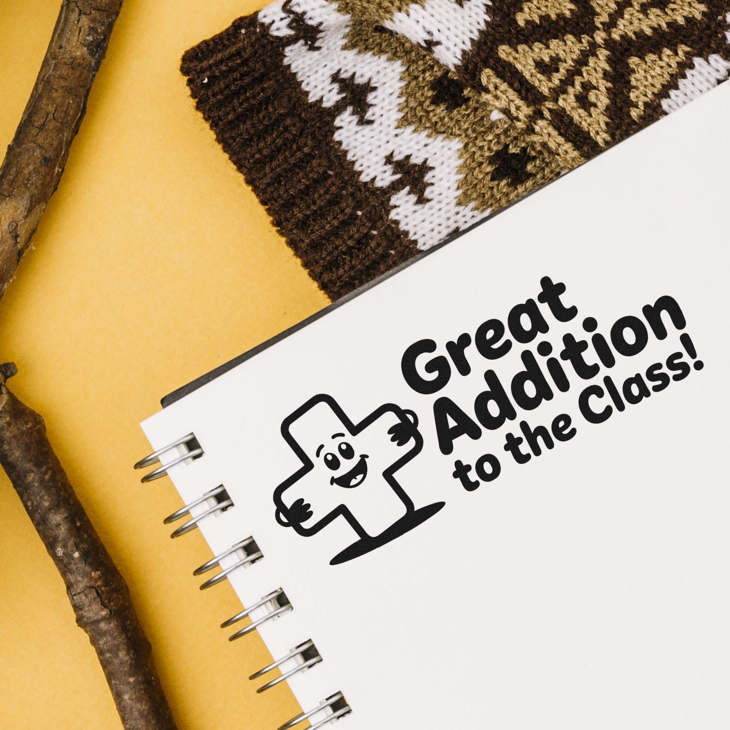 Great Addition to the Class rubber stamp design for teachers, classroom rewards, and school craft projects.