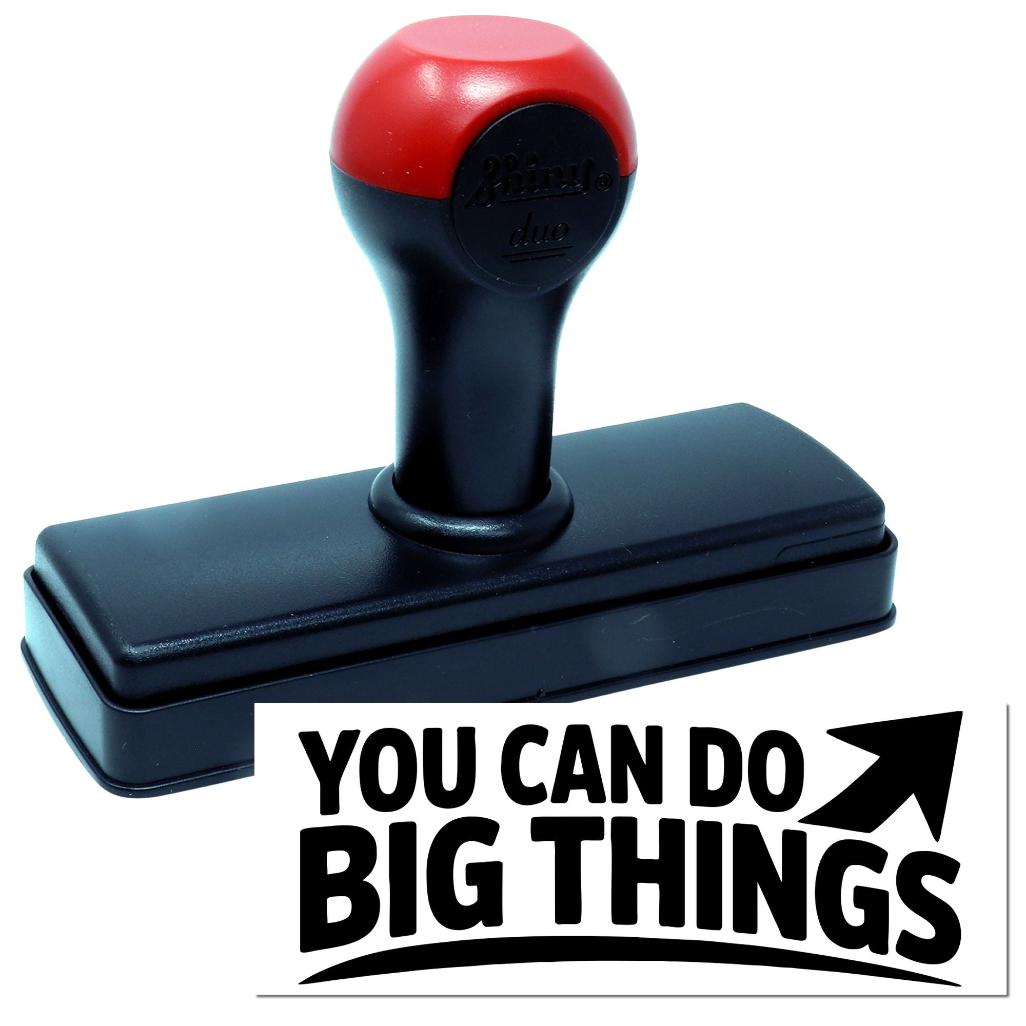 Self-inking rubber stamp with You Can Do Big Things motivational imprint for custom business, office, or craft branding.