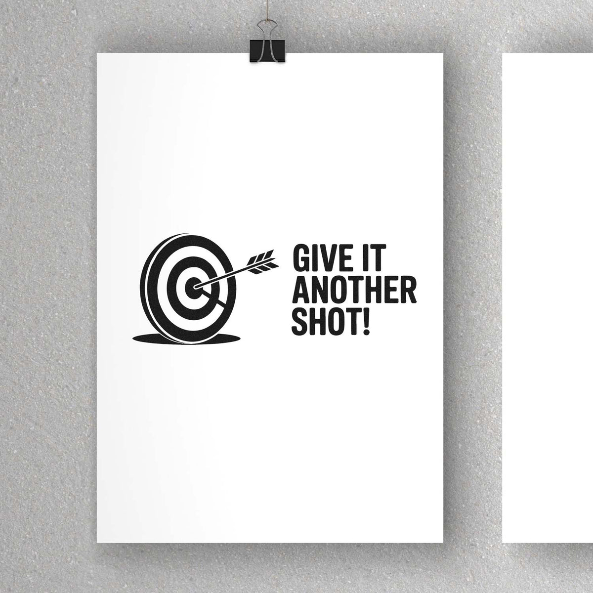 Give It Another Shot rubber stamp design with target and arrow graphic for motivational retry and success messaging.