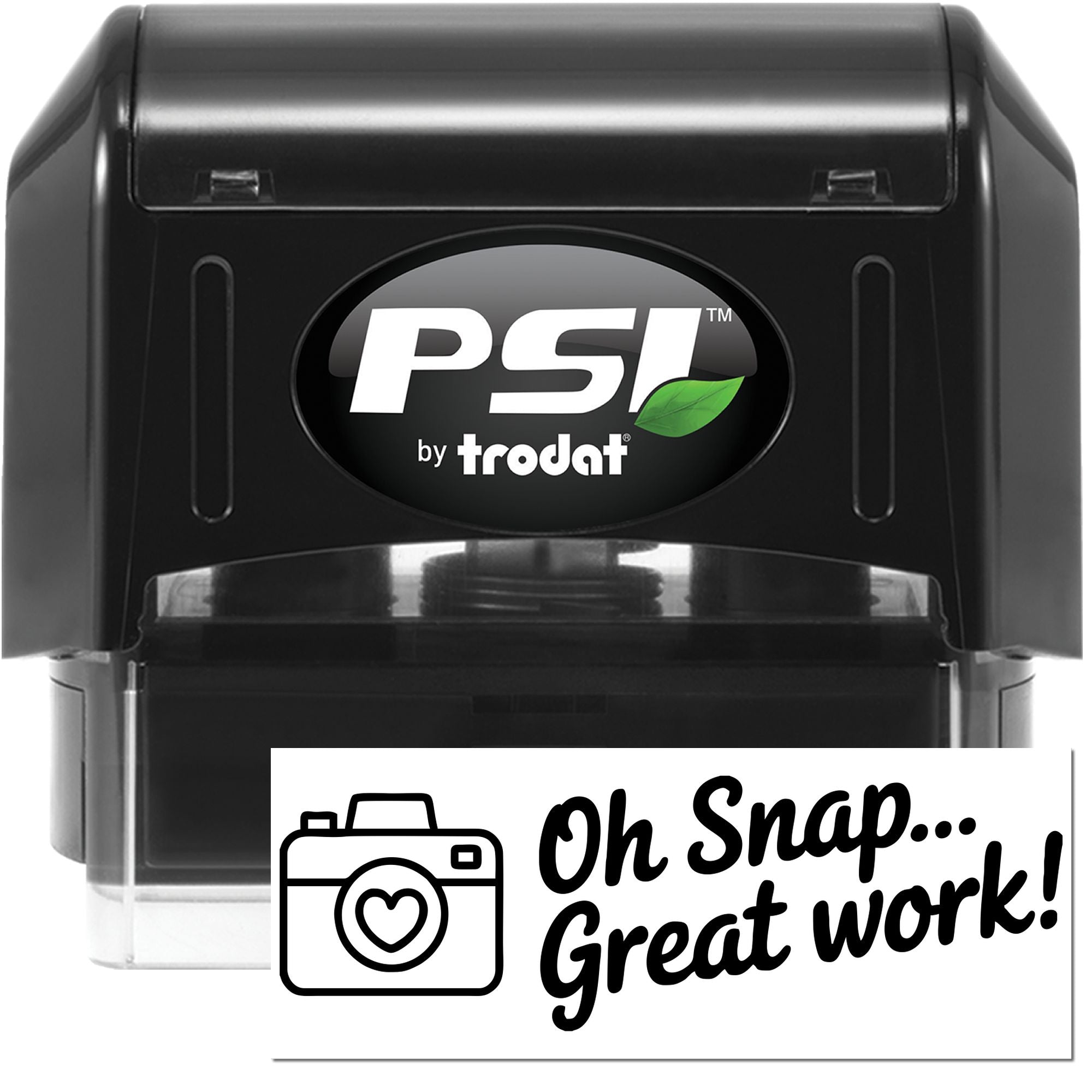 PSI by Trodat self-inking rubber stamp with Oh Snap... Great work! camera design impression for scrapbooking and creative projects