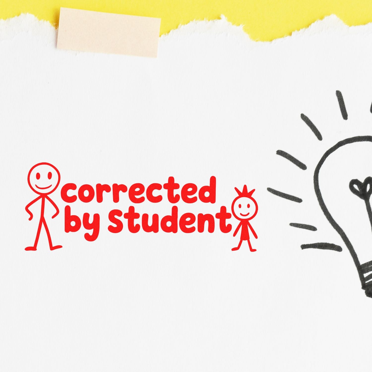 Corrected by student rubber stamp for classroom grading, student self-checks, and worksheet feedback.